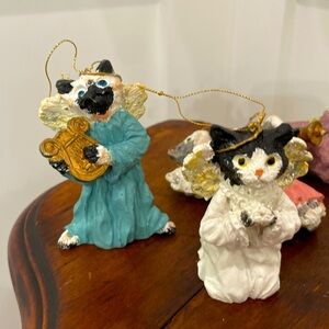 The cutest vintage cat ornaments set of 5